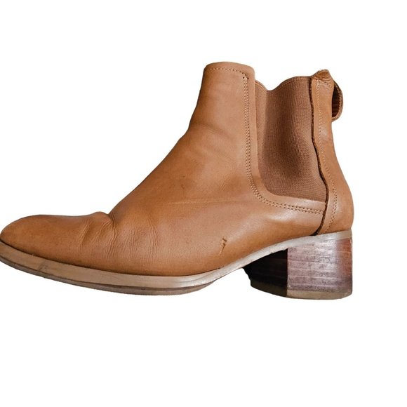 Rag & Bone New York Tan Slip on ankle Boots Fur lined size 36 (5.5 Woman) - Picture 7 of 16